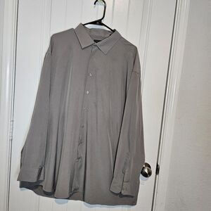 ​Shaquille O'Neal XLG Big Fit Dress Shirt Grey 18.5 34/35 Cooling Stretch